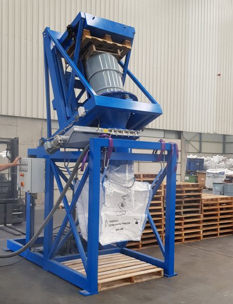 Vatenkantelaar voor poederproducten